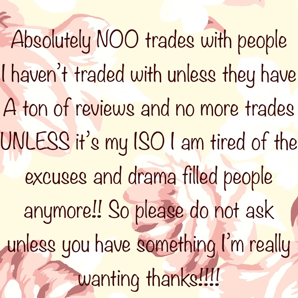 NO MORE TRADES UNLESS ITS MY ISO